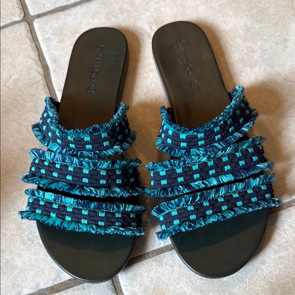 Rothy's Shoes - Rothy's Blue and Navy Triple Strap Sandal